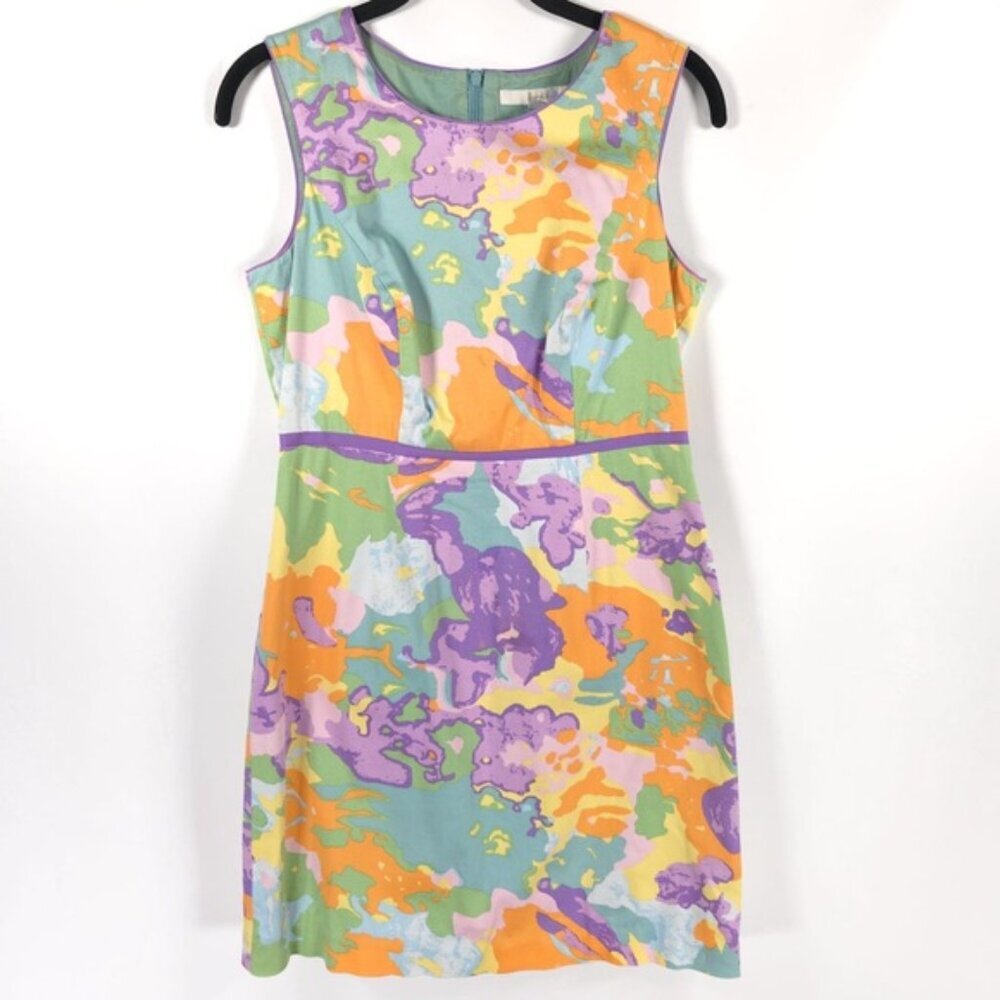 BODEN Women’s Multi Watercolor Sleeveless Floral Sheath Mini Dress WH483 Size 4P